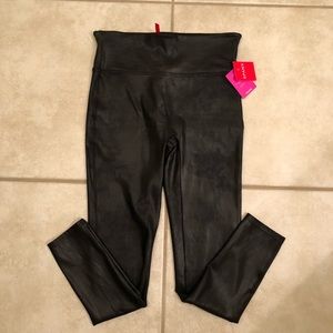 Faux leather black Spanx leggings! XL new w/tags